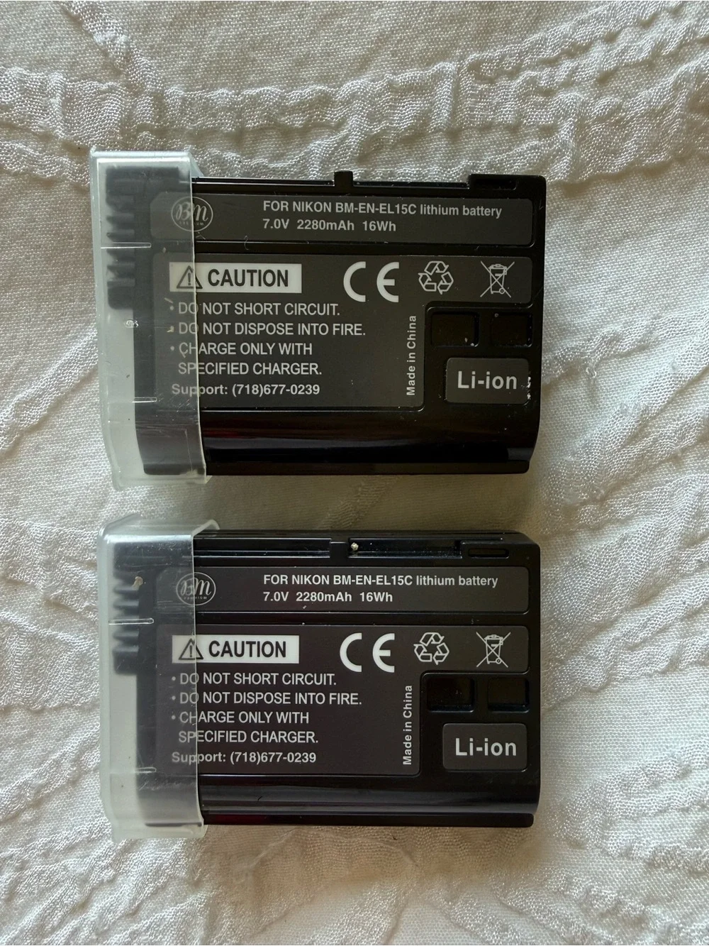 Nikon-Compatible Black Li‑ion Camera Battery Pair BM-EN-EL15C Style